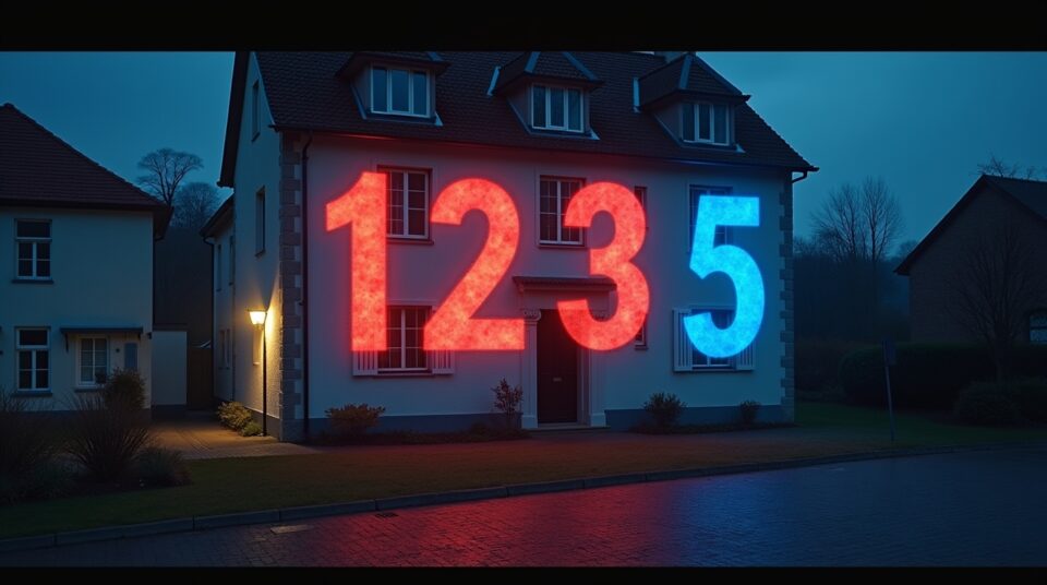 Façade colorée Creusot Infos illuminée, chiffres 1 à 5 émergeant de l'ombre, évoquant les 5 faits méconnus