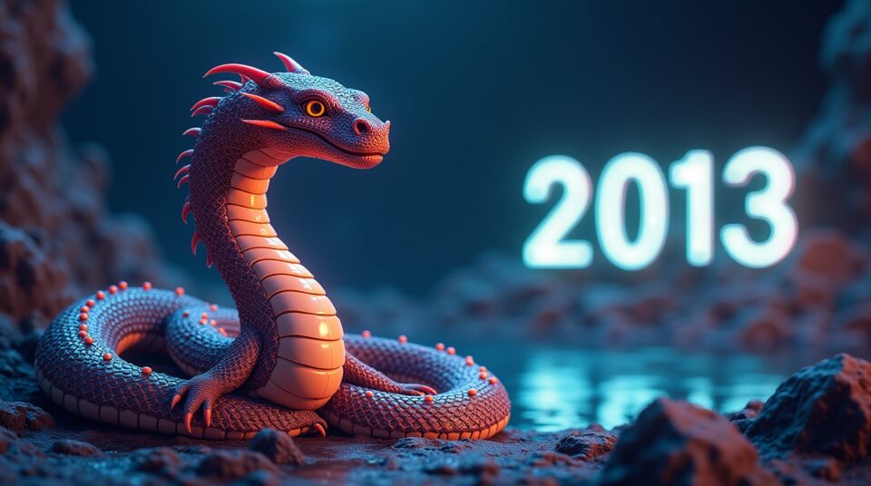 Image du jeu Google Année du Serpent, représentant la nostalgie du passé