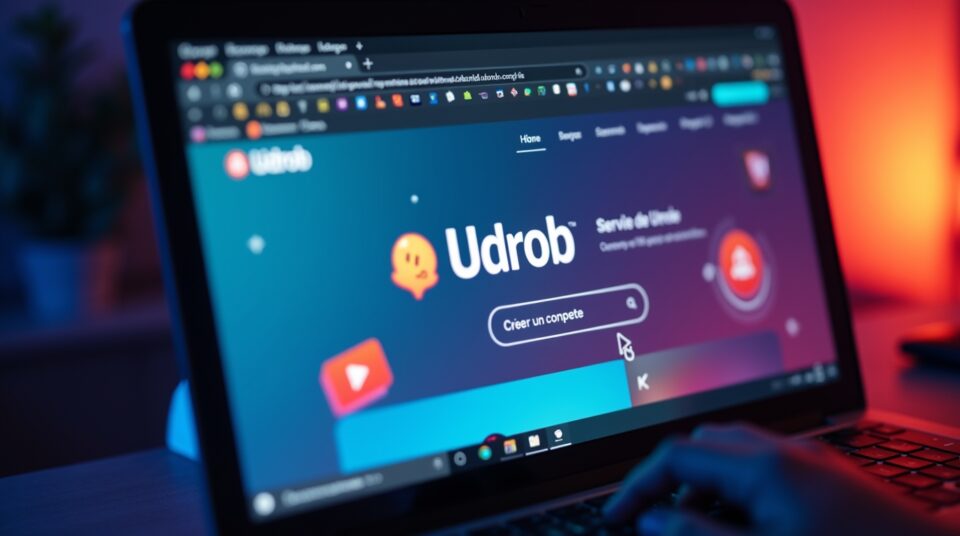 Écran d’ordinateur montrant l’inscription sur le site Udrob